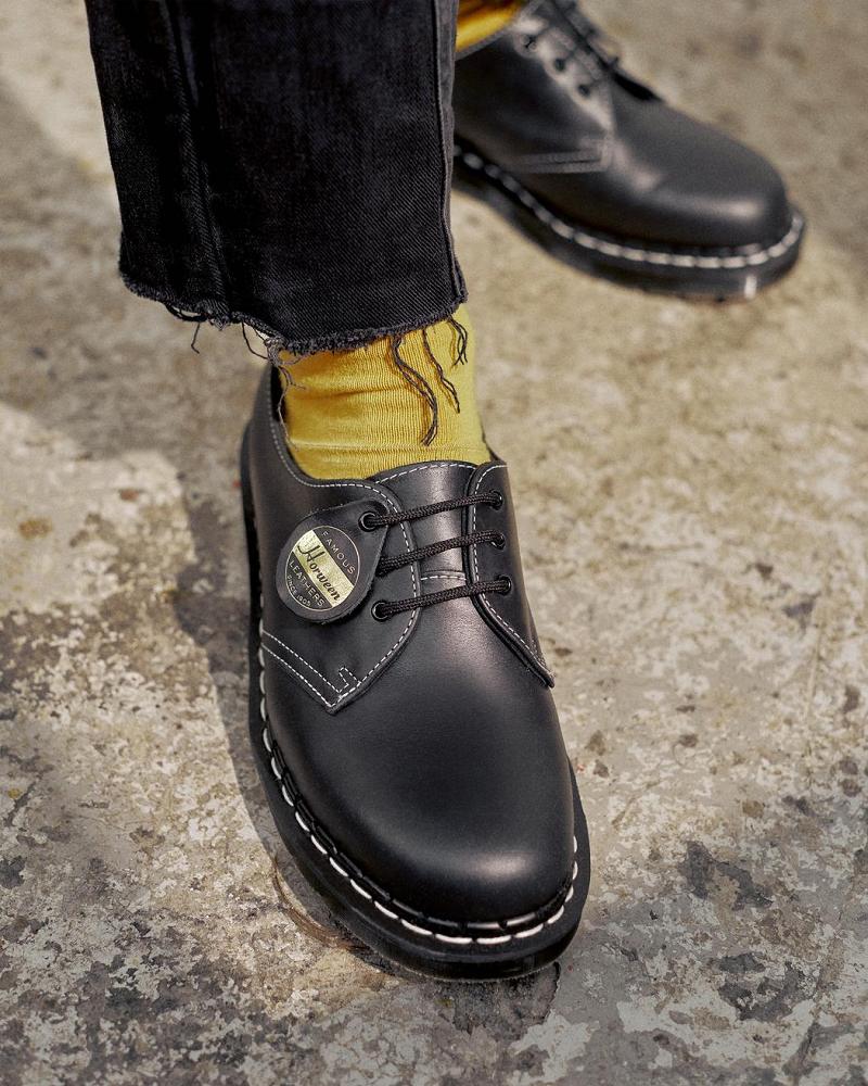 Dr Martens 1461 Made in England Cavalier Lær Oxford Sko Dame Svarte | Norge 43CTV